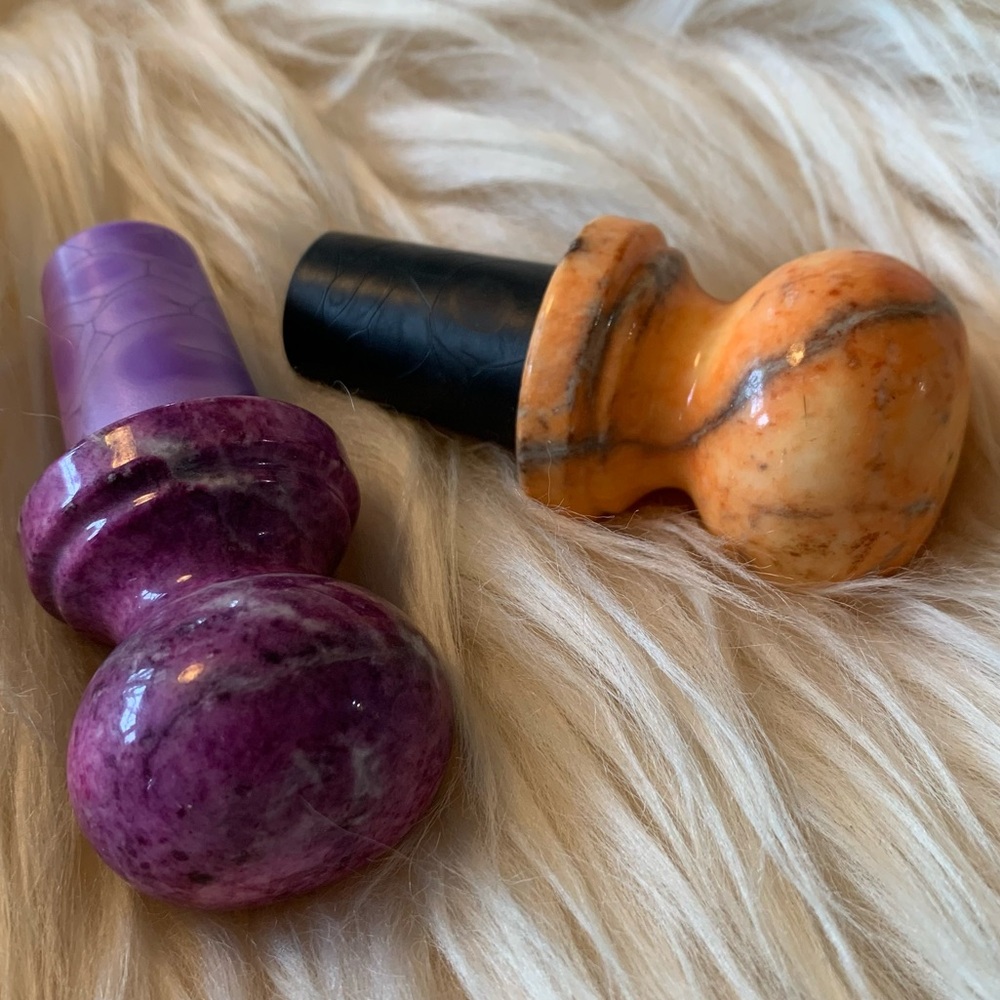 SALE!! Bottle stopper set of 2 stone top